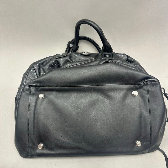 Lululemon Daily Gym Bag in Black Medium Duffle Overnight Faux Leather Top Handle - Picture 9 of 16